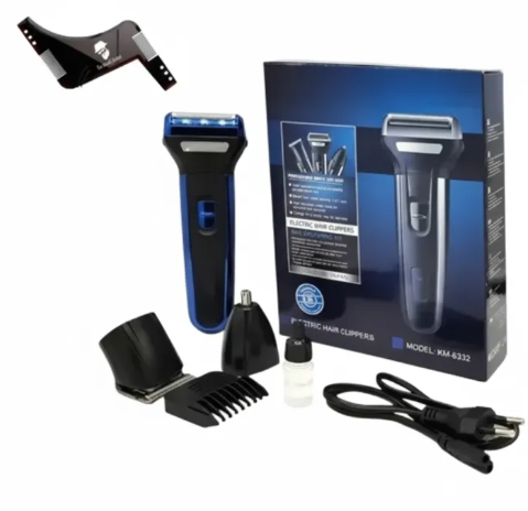 3-in-1 Electric Shaver, Beard Trimmer & Nose Hair Trimmer (KM-6332)