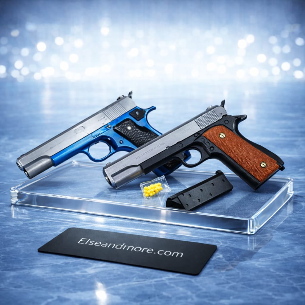 Heavy Metal Bullet Toy Gun | Real Look Pistol | Silver, Black