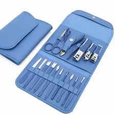 16pcs Professional Manicure & Pedicure Kit with Leather Case
