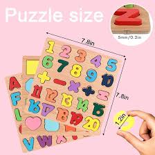 Baby Wooden Puzzle Board - Numbers, Alphabets & Shapes