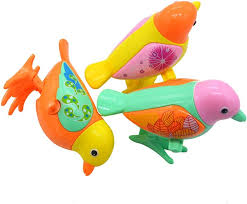 Wind-Up Parrot Toy - Jumping & Rotating Neck Bird Toy for Kids