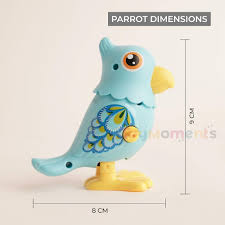 Wind-Up Parrot Toy - Jumping & Rotating Neck Bird Toy for Kids