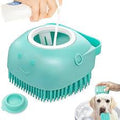 Dog Bath Brush with Shampoo Dispenser - Soft Silicone Grooming Brush