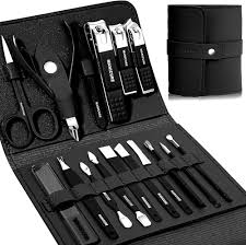 16pcs Professional Manicure & Pedicure Kit with Leather Case