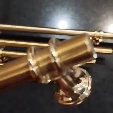 Golden Brass Curtain Rod Bracket & Cabinet Handle - 8 Inch Decorative Hardware