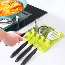 Silicone Spoon Rest & Utensil Holder with Hanging Holes