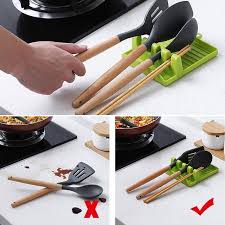 Silicone Spoon Rest & Utensil Holder with Hanging Holes