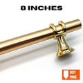 Golden Brass Curtain Rod Bracket & Cabinet Handle - 8 Inch Decorative Hardware
