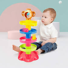 Baby Ball Drop Tower - Spiral Ramp Rolling Toy