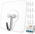 Heavy Duty Single Adhesive Wall Hook - 10pcs Pack, No Drill, Waterproof