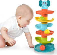 Baby Ball Drop Tower - Spiral Ramp Rolling Toy