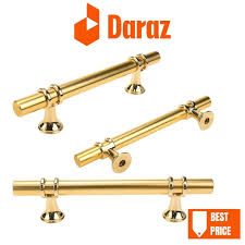 Golden Brass Curtain Rod Bracket & Cabinet Handle - 8 Inch Decorative Hardware